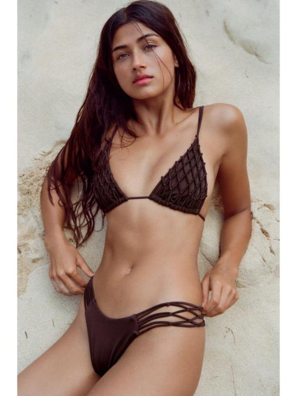 ZARA RUCHED CROCHET BIKINI BOTTOMS